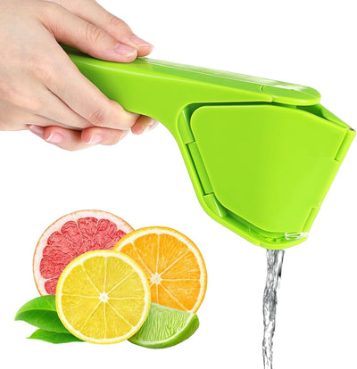 Lemon Squeezer, Fold-Flat Max Juice Extractor Lime Squeezer Effortless Hand Citrus Squeezers With Built-In Strainer Lemon Juicer Squeezers to Squeeze Lemon, Lime, Citrus, Orange(Green)